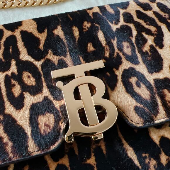 Burberry TB Flap Chain Bag Printed Calf Hair Small - Picture 3 of 12